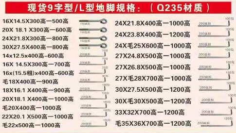 地脚螺丝